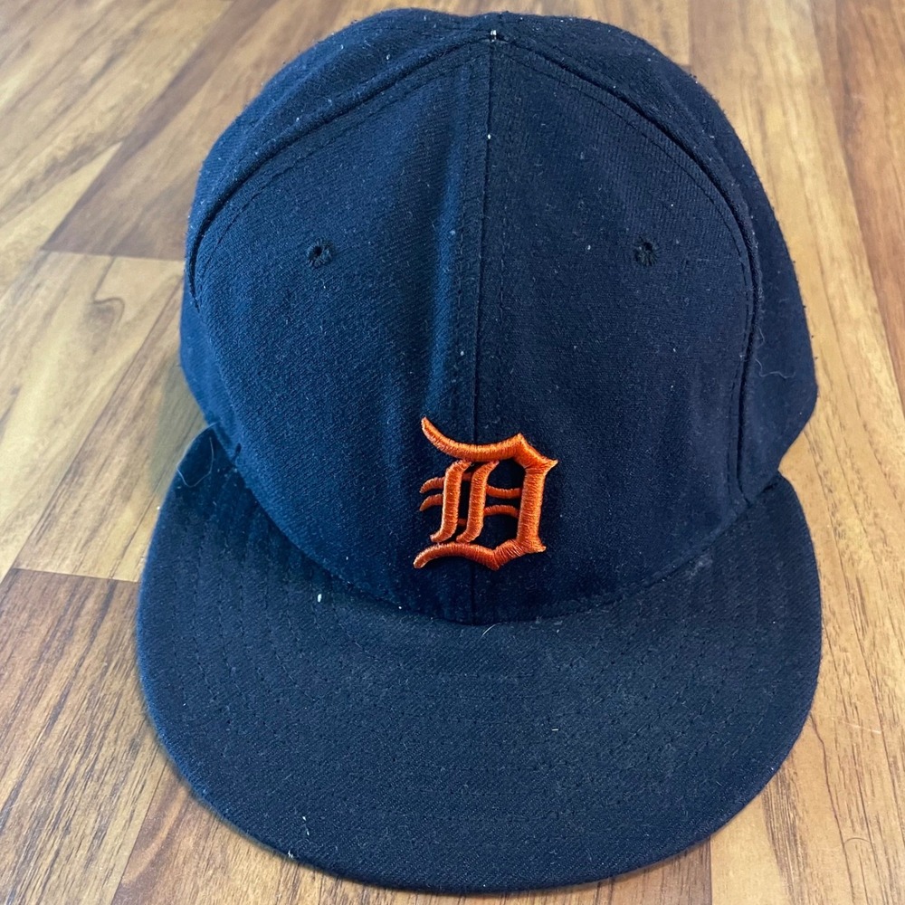 New Era Detroit Tigers Hat Mens 7 1/2 59FIFTY Fitted MLB On Field Navy Blue Cap